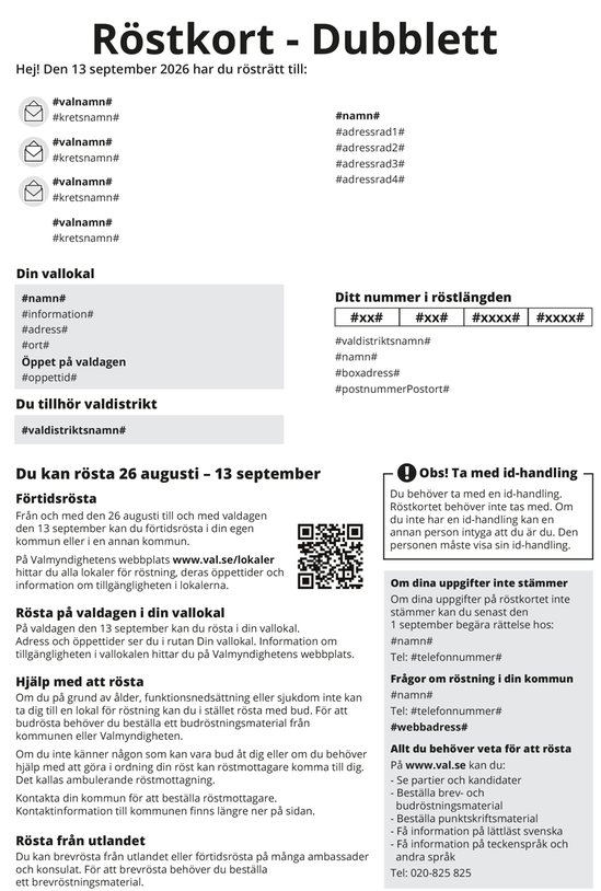 Ett dublettröstkort i val 2026. Se beskrivning av innehållet under rubriken "Dublettröstkort" ovan.